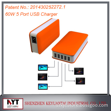 New Arrival! 5V 10A Square 5 USB ports Charger for Smart Phones, various colors!